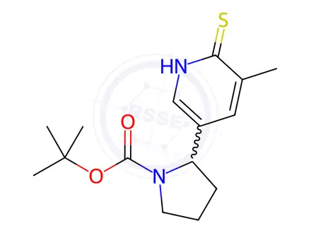 Chemical structure of tert-Butyl 2-(6-mercapto-5-methylpyridin-3-yl)pyrrolidine-1-carboxylate