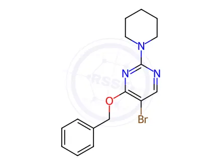 Chemical structure of 4-(Benzyloxy)-5-bromo-2-(piperidin-1-yl)pyrimidine