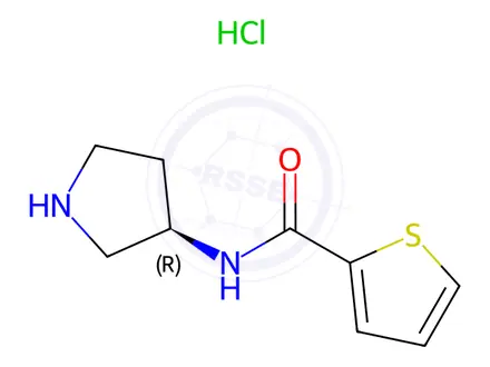 Chemical structure of Thiophene-2-carboxylic acid(R)-pyrrolidin-3-ylaMide hydrochloride