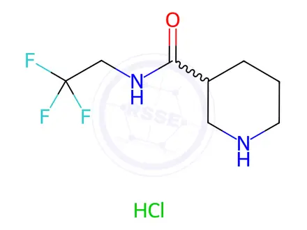 Chemical structure of N-(2,2,2-Trifluoroethyl)piperidine-3-carboxamide Hydrochloride