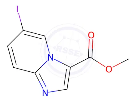 Chemical structure of IMidazo[1,2-a]pyridine-3-carboxylic acid, 6-iodo-, Methyl ester