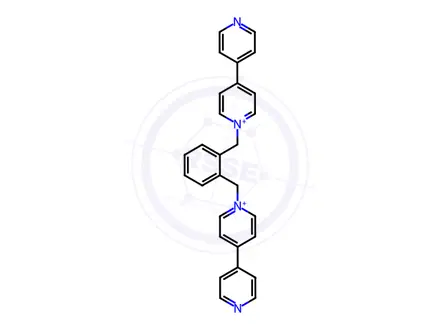 Chemical structure of 1,1''-[1,2-PHENYLENEBIS(METHYLENE)]BIS-4,4'-BIPYRIDINIUM BISHEXAFLUOROPHOSPHATE