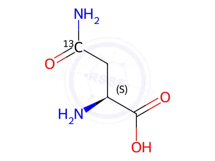 Chemical structure of L-ASPARAGINE-4-13C MONOHYDRATE