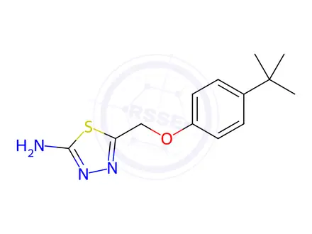 Chemical structure of 5-((4-(Tert-butyl)phenoxy)methyl)-1,3,4-thiadiazol-2-amine