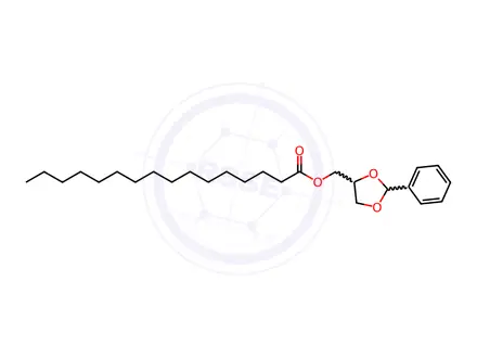 Chemical structure of Palmitic acid (2-phenyl-1,3-dioxolan-4-yl)methyl ester