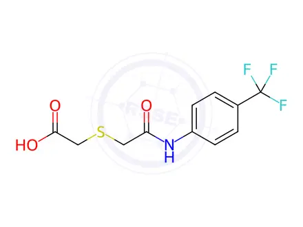 Chemical structure of 2-({2-Oxo-2-[4-(trifluoromethyl)anilino]-ethyl}sulfanyl)acetic acid