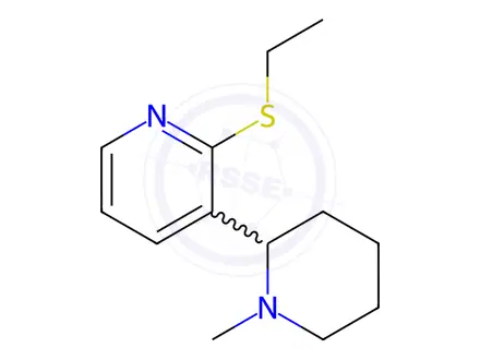 Chemical structure of 2-(Ethylthio)-3-(1-methylpiperidin-2-yl)pyridine
