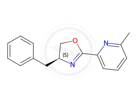 Chemical structure of (S)-4-Benzyl-2-(6-methylpyridin-2-yl)-4,5-dihydrooxazole