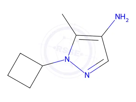 Chemical structure of 1H-Pyrazol-4-amine, 1-cyclobutyl-5-methyl-, hydrochloride (1:2)