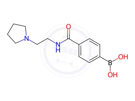 Chemical structure of (4-((2-(Pyrrolidin-1-yl)ethyl)carbamoyl)phenyl)boronic acid