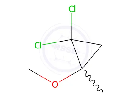 Chemical structure of Cyclopropane, 1,1-dichloro-2-methoxy-2-methyl-(9CI)