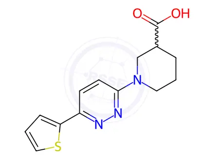 Chemical structure of 1-(6-(Thiophen-2-yl)pyridazin-3-yl)piperidine-3-carboxylic acid