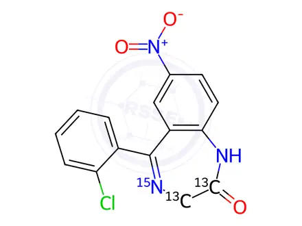Chemical structure of Clonazepam-13C2,15N