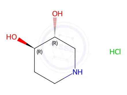Chemical structure of rel-(3R,4S)-Piperidine-3,4-diol hydrochloride