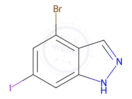 Chemical structure of 4-Bromo-6-iodo-1H-indazole