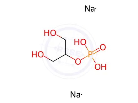 Chemical structure of beta-Glycerol Phosphate Disodium Salt