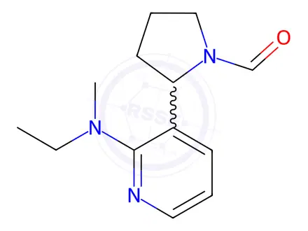 Chemical structure of 2-(2-(Ethyl(methyl)amino)pyridin-3-yl)pyrrolidine-1-carbaldehyde