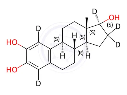 Chemical structure of 2-Hydroxy-17b-estradiol-16,16,17-[D5]