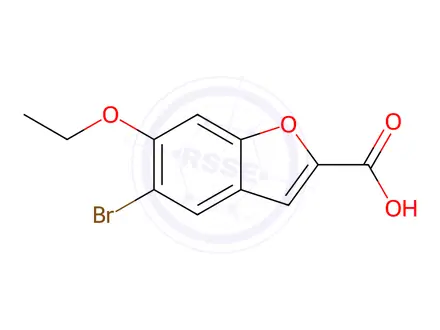 Chemical structure of 5-Bromo-6-ethoxybenzofuran-2-carboxylic acid