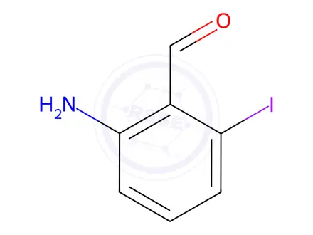 Chemical structure of Benzaldehyde, 2-amino-6-iodo-