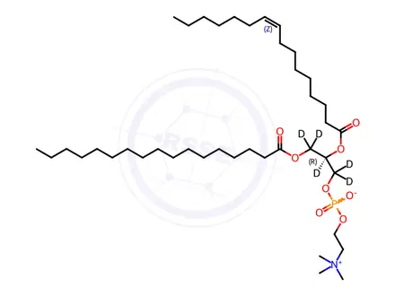 Chemical structure of 17:0-16:1 PC-d5