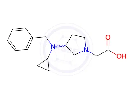 Chemical structure of 2-(3-(Benzyl(cyclopropyl)amino)pyrrolidin-1-yl)acetic acid