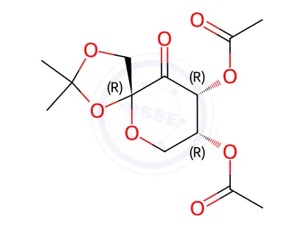 Chemical structure of (5R,8R,9R)-2,2-Dimethyl-10-oxo-1,3,6-trioxaspiro[4.5]decane-8,9-diyl diacetate