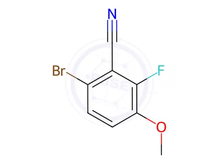 Chemical structure of Benzonitrile, 6-bromo-2-fluoro-3-methoxy-