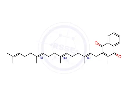 Chemical structure of Menaquinone (K2)