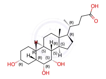 Chemical structure of Allocholic Acid Impurity 11 (Hyocholic Acid)