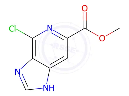 Chemical structure of 3H-IMidazo[4,5-c]pyridine-6-carboxylic acid, 4-chloro-, Methyl ester