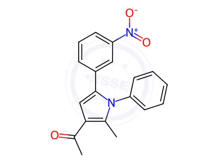 Chemical structure of 1-(2-Methyl-5-(3-nitrophenyl)-1-phenyl-1H-pyrrol-3-yl)ethanone