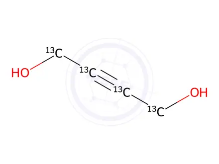 Chemical structure of 2-Butyne-1,4-diol-13C4