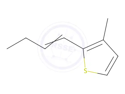 Chemical structure of Thiophene,3-methyl-2-(3-methyl-2-buten-1-yl)-
