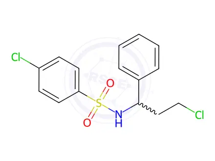 Chemical structure of 4-chloro-N-(3-chloro-1-phenylpropyl)benzenesulfonamide