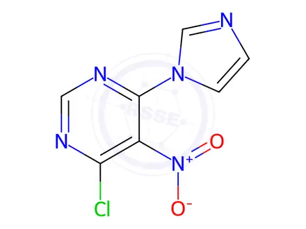 Chemical structure of 4-Chloro-6-(1H-imidazol-1-yl)-5-nitropyrimidine