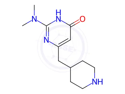 Chemical structure of 4(3H)-Pyrimidinone, 2-(dimethylamino)-6-(4-piperidinylmethyl)-