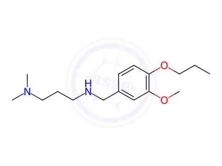 Chemical structure of N’-(3-methoxy-4-propoxybenzyl)-N,N-dimethylpropane-1,3-diamine dihydrochloride