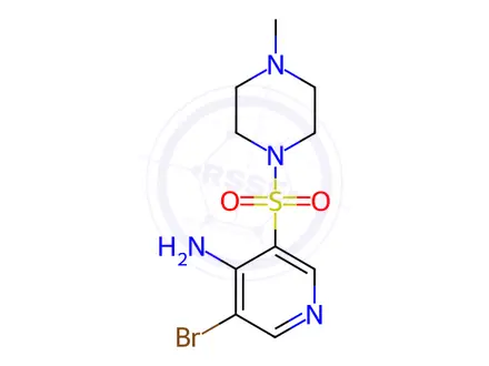 Chemical structure of 3-Bromo-5-((4-methylpiperazin-1-yl)sulfonyl)pyridin-4-amine