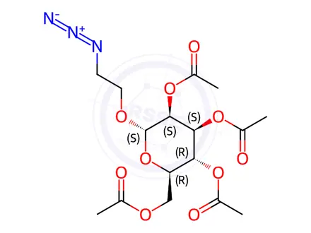 Chemical structure of a-D-Mannopyranoside, 2-azidoethyl, 2,3,4,6-tetraacetate