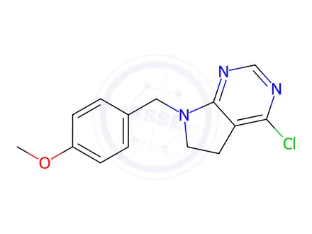 Chemical structure of 4-Chloro-7-(4-methoxybenzyl)-6,7-dihydro-5H-pyrrolo[2,3-d]pyrimidine