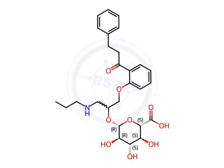 Chemical structure of Propafenone Impurity 23 (Propafenone β-D-Glucuronide)
