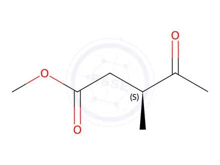 Chemical structure of Pentanoic acid, 3-methyl-4-oxo-, methyl ester, (S)-(9CI)