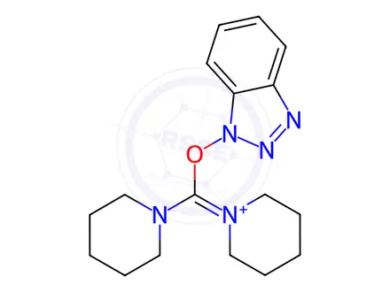 Chemical structure of O-(Benzotriazol-1-yl)-N,N,N',N'-bis(pentamethylene)uronium Hexafluorophosphate