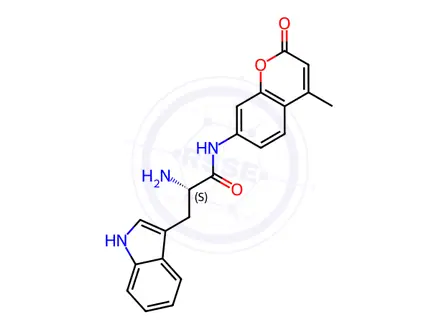 Chemical structure of L-Tryptophan-7-amido-4-methylcoumarin dihydrochloride