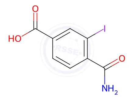 Chemical structure of 4-Carbamoyl-3-iodobenzoic acid