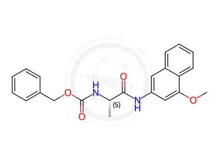 Chemical structure of (S)-Benzyl (1-((4-methoxynaphthalen-2-yl)amino)-1-oxopropan-2-yl)carbamate