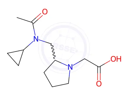Chemical structure of 2-(2-((N-Cyclopropylacetamido)methyl)pyrrolidin-1-yl)acetic acid