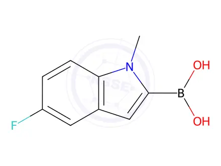 Chemical structure of (5-Fluoro-1-methyl-1H-indol-2-yl)boronic acid