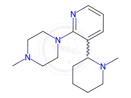 Chemical structure of 1-Methyl-4-(3-(1-methylpiperidin-2-yl)pyridin-2-yl)piperazine